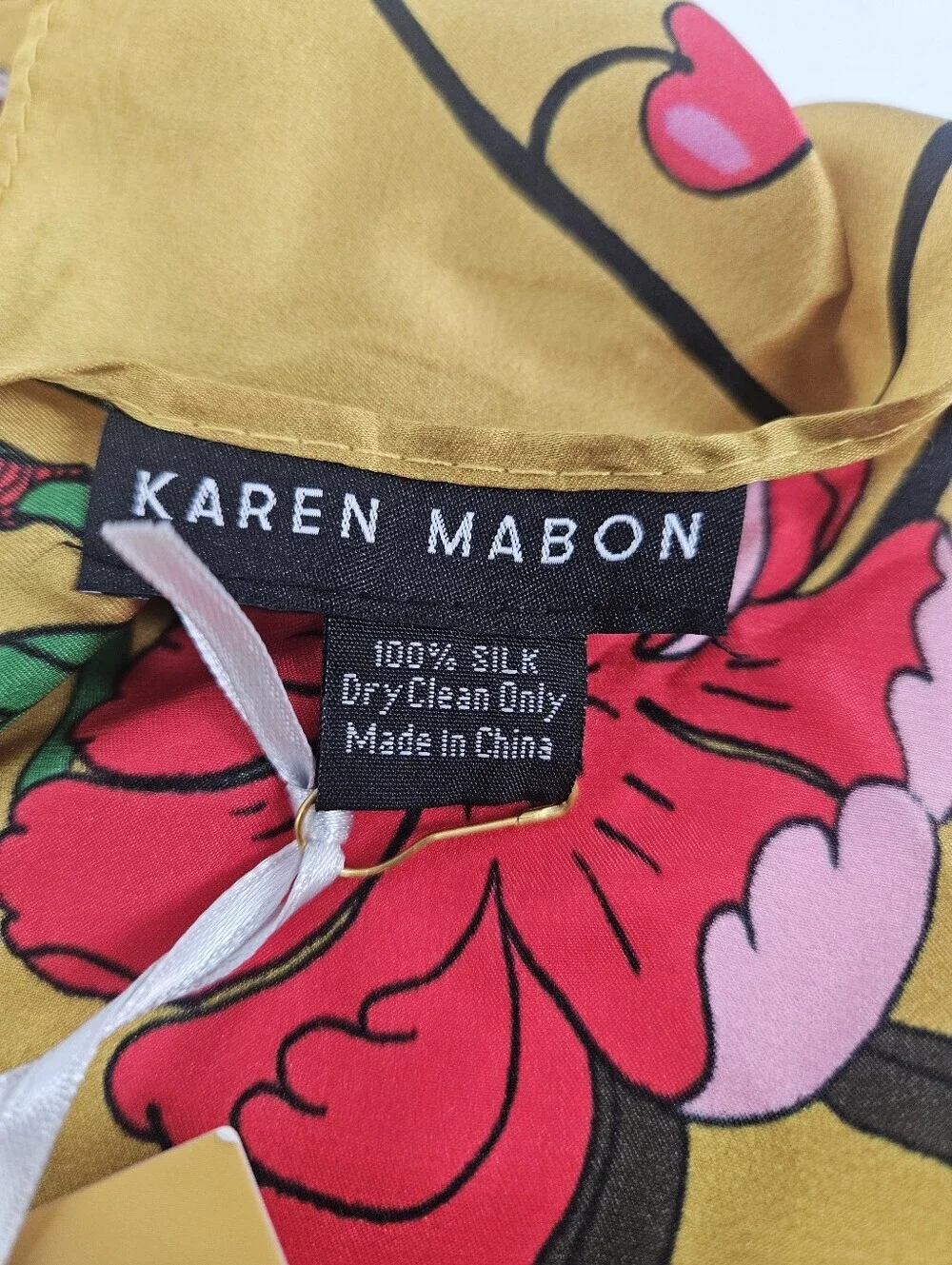 Anthropologie X Karen Mabon Silk Floral Print 